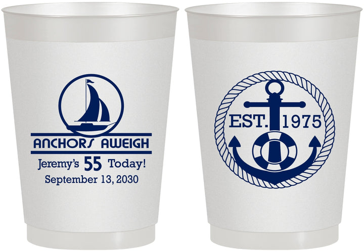Personalized Birthday 10 oz Frosted Cups - 55th Nautical | 20025
