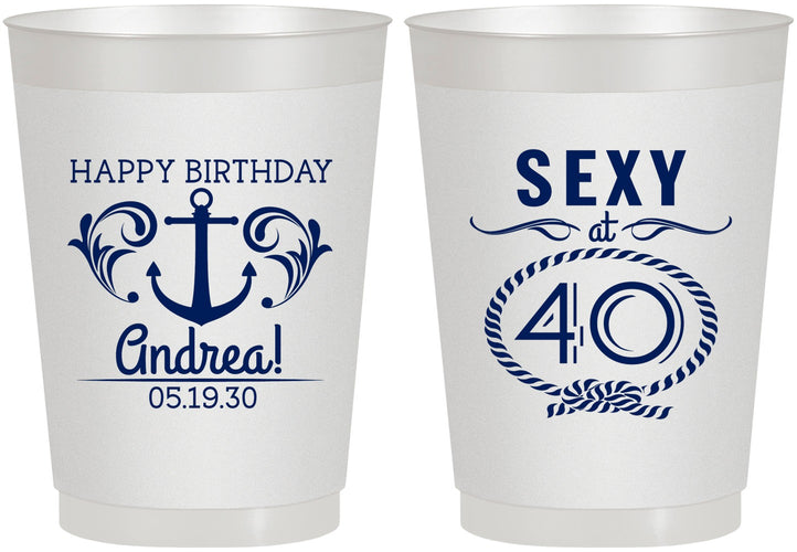 Personalized Birthday 10 oz Frosted Cups - Sexy At 40 | 20027