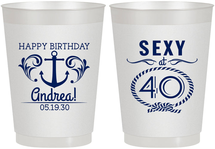 Personalized Birthday 10 oz Frosted Cups - Sexy At 40 | 20027
