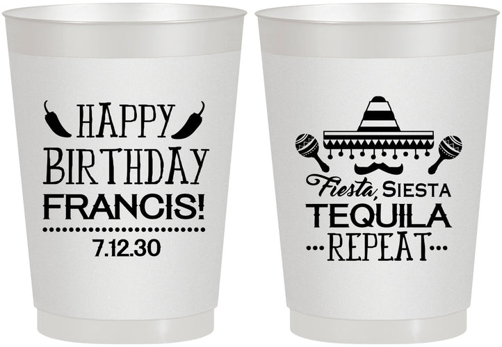 Personalized Birthday 10 oz Frosted Cups - Fiesta Siesta Tequila | 20030