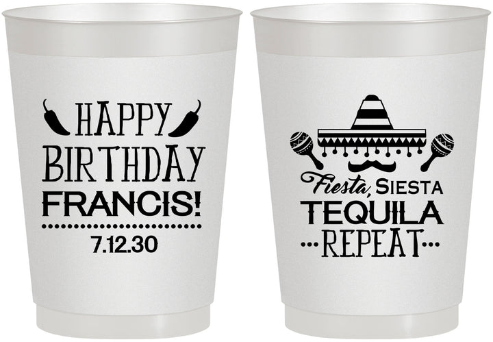 Personalized Birthday 10 oz Frosted Cups - Fiesta Siesta Tequila | 20030