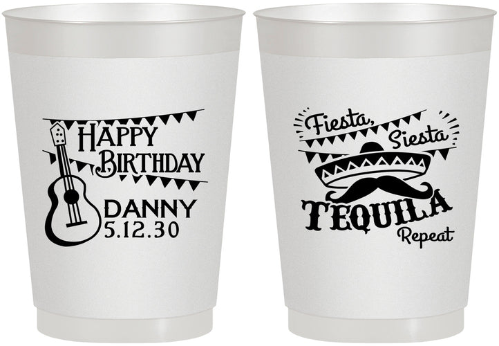 Personalized Birthday 10 oz Frosted Cups - Fiesta Siesta Tequila | 20033