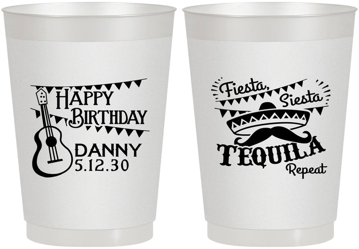 Personalized Birthday 10 oz Frosted Cups - Fiesta Siesta Tequila | 20033