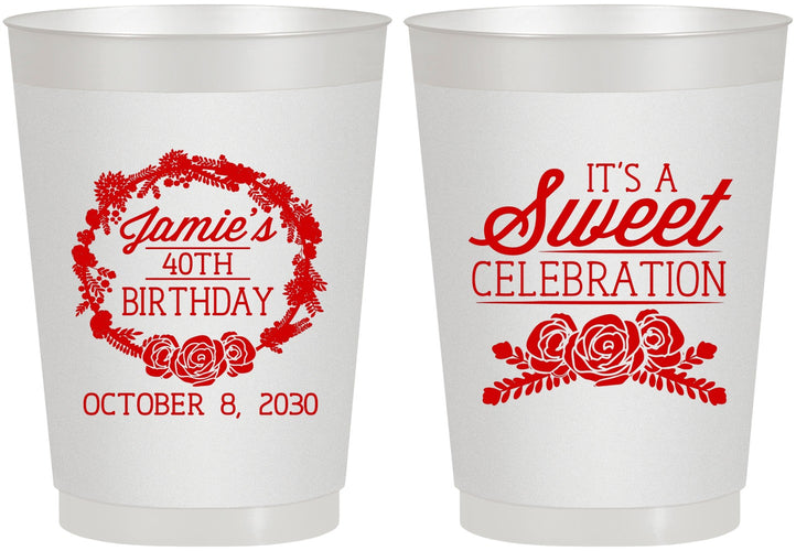 Personalized Birthday 10 oz Frosted Cups - 40th | 20040