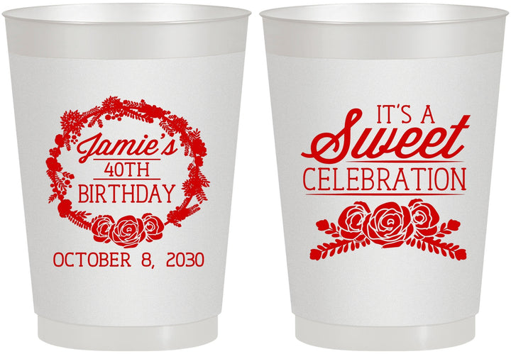 Personalized Birthday 10 oz Frosted Cups - 40th | 20040