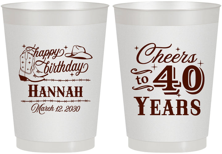 Personalized Birthday 10 oz Frosted Cups - 40th | 20042