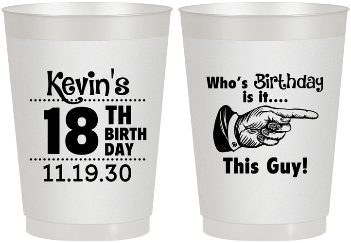 Personalized Birthday 10 oz Frosted Cups - 18th | 20046
