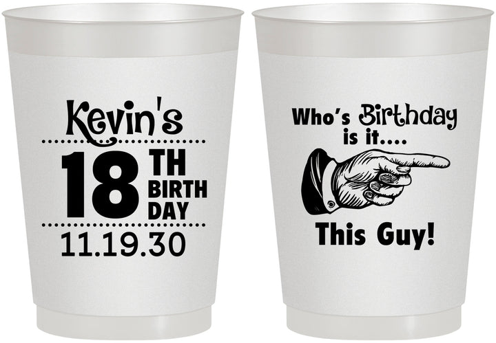 Personalized Birthday 10 oz Frosted Cups - 18th | 20046