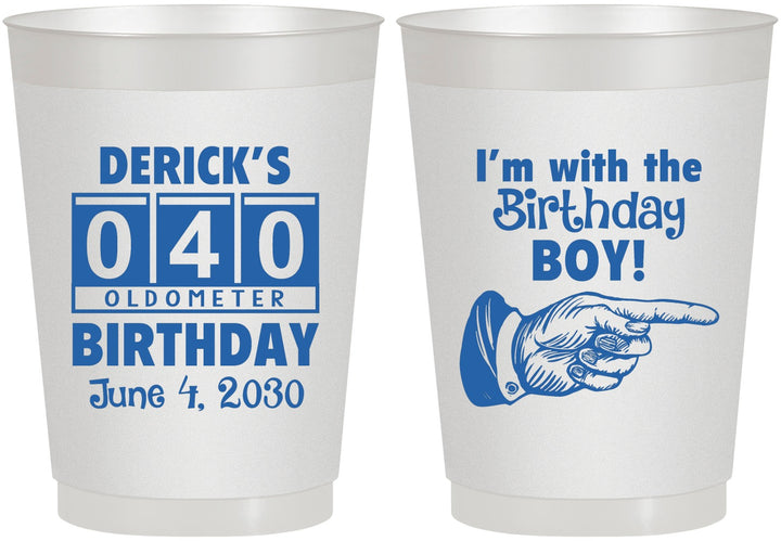 Personalized Birthday 10 oz Frosted Cups - 40th | 20047