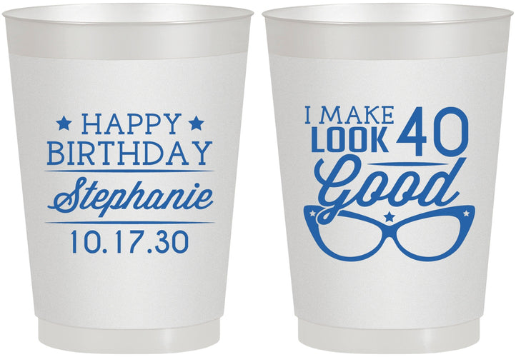 Personalized Birthday 10 oz Frosted Cups - 40th | 20048