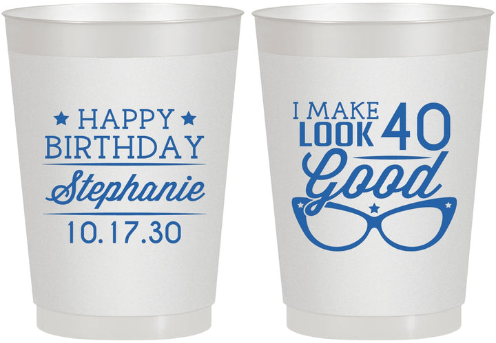 Personalized Birthday 10 oz Frosted Cups - 40th | 20048