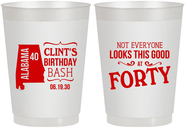 Personalized Birthday 10 oz Frosted Cups - 40th | 20050