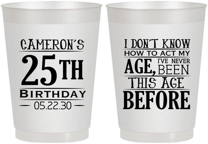 Personalized Birthday 10 oz Frosted Cups - 25th | 20054