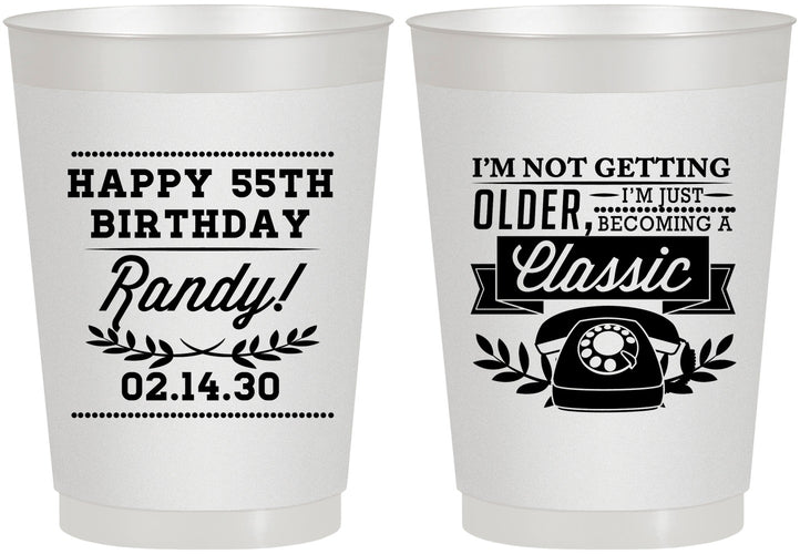 Personalized Birthday 10 oz Frosted Cups - 55th Classic Phone | 20058