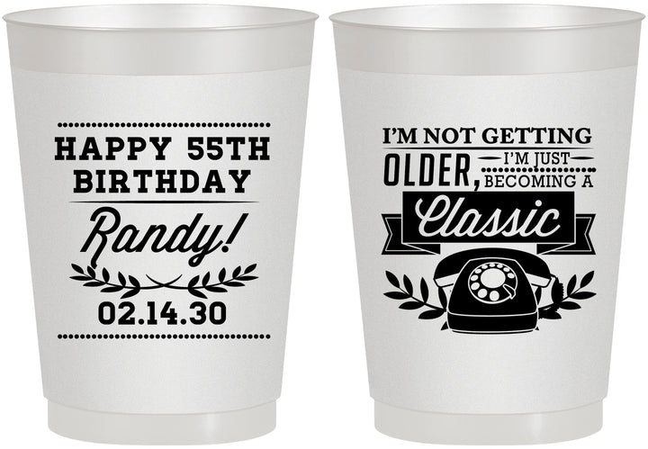 Personalized Birthday 10 oz Frosted Cups - 55th Classic Phone | 20058