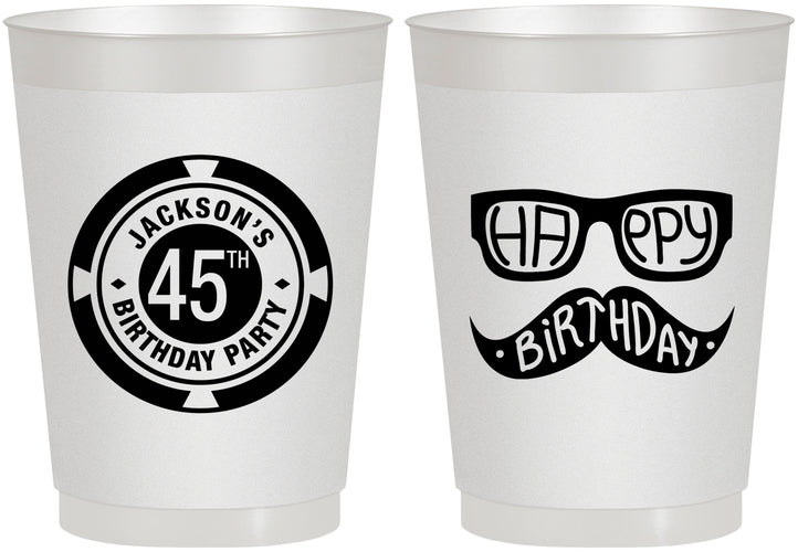 Personalized Birthday 10 oz Frosted Cups - 45th Las Vegas | 20064