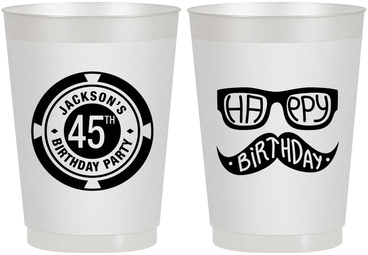 Personalized Birthday 10 oz Frosted Cups - 45th Las Vegas | 20064