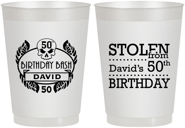 Personalized Birthday 10 oz Frosted Cups - 50th | 20068