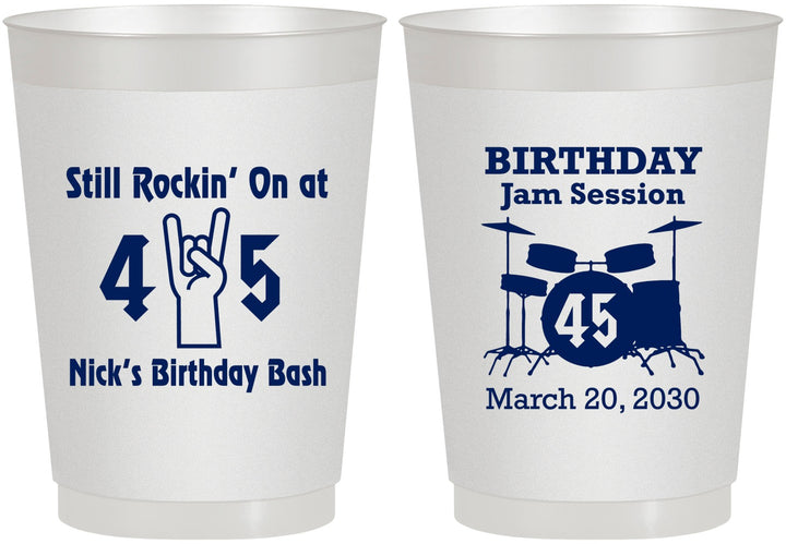 Personalized Birthday 10 oz Frosted Cups - 45th Jam Session | 20069