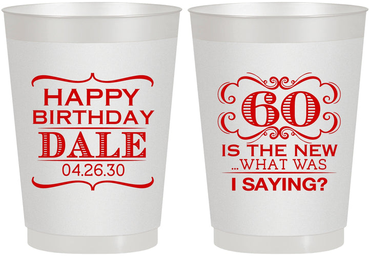 Personalized Birthday 10 oz Frosted Cups - 60th | 20070