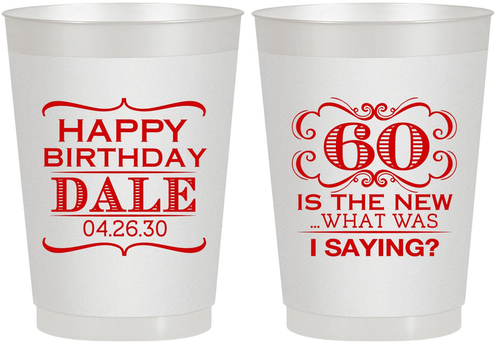 Personalized Birthday 10 oz Frosted Cups - 60th | 20070