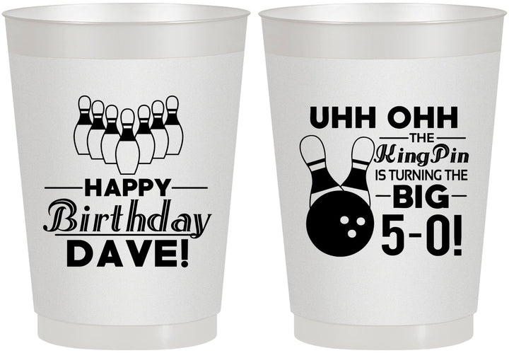 Personalized Birthday 10 oz Frosted Cups - 50th Bowing | 20071