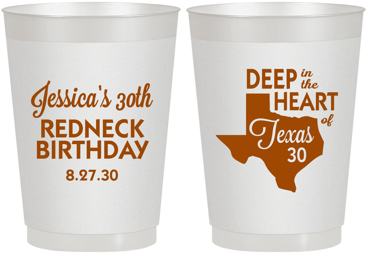 Personalized Birthday 10 oz Frosted Cups - 30th Redneck Texas | 20072