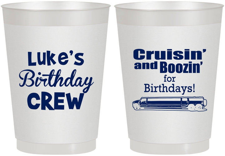 Personalized Birthday 10 oz Frosted Cups - Crusin Boozin | 20073
