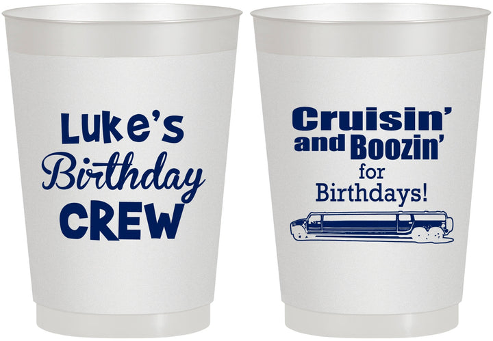 Personalized Birthday 10 oz Frosted Cups - Crusin Boozin | 20073