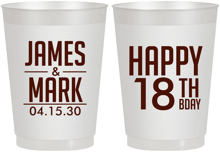 Personalized Birthday 10 oz Frosted Cups - 18th | 20074