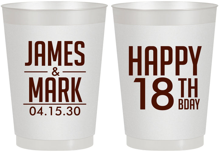 Personalized Birthday 10 oz Frosted Cups - 18th | 20074