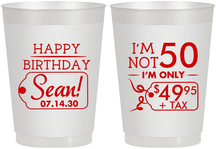 Personalized Birthday 10 oz Frosted Cups - 50th | 20080