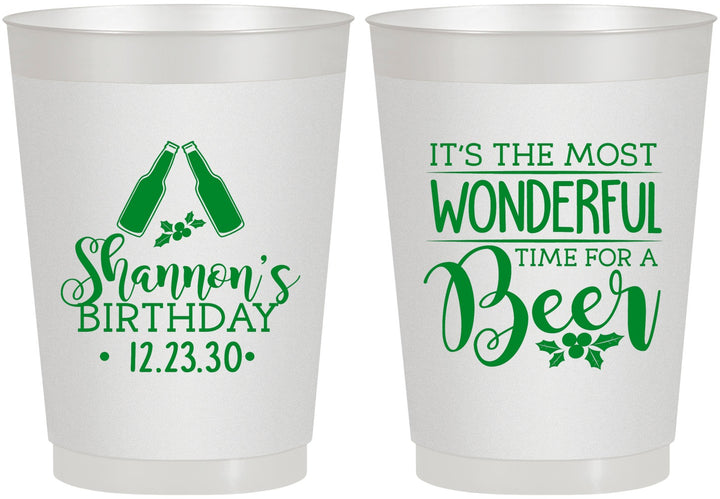 Personalized Birthday 10 oz Frosted Cups - Christmas | 20082