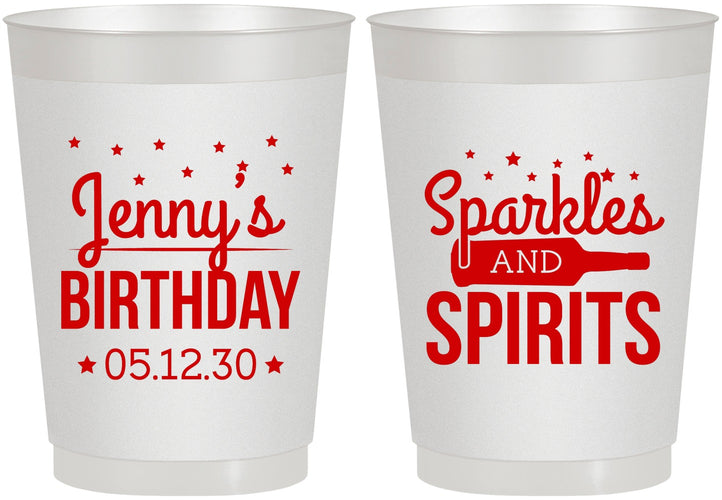 Personalized Birthday 10 oz Frosted Cups - Sparkles Spirits | 20083