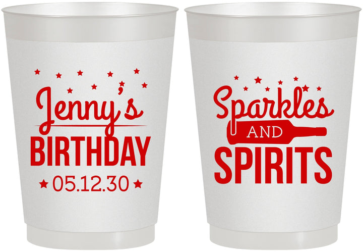 Personalized Birthday 10 oz Frosted Cups - Sparkles Spirits | 20083