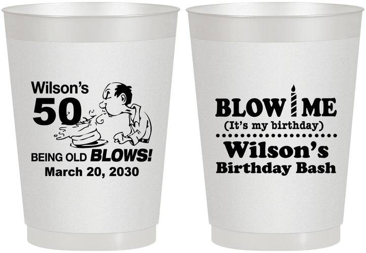 Personalized Birthday 10 oz Frosted Cups - 50th | 20085