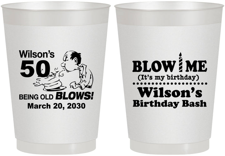 Personalized Birthday 10 oz Frosted Cups - 50th | 20085