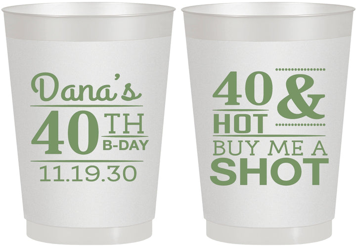 Personalized Birthday 10 oz Frosted Cups - 40th | 20086