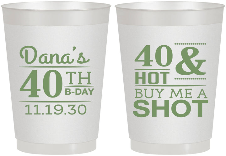 Personalized Birthday 10 oz Frosted Cups - 40th | 20086