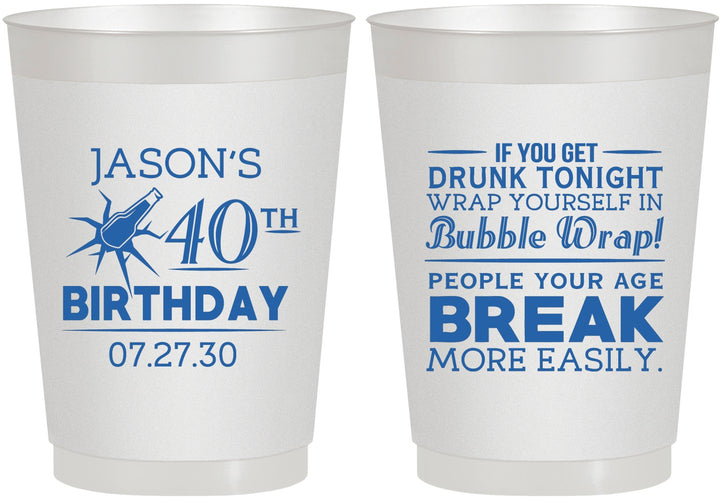Personalized Birthday 10 oz Frosted Cups - 40th | 20088