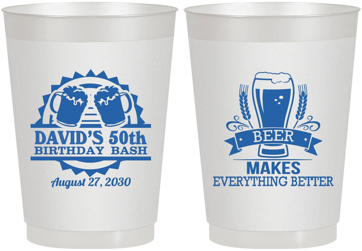 Personalized Birthday 10 oz Frosted Cups - 50th | 20089