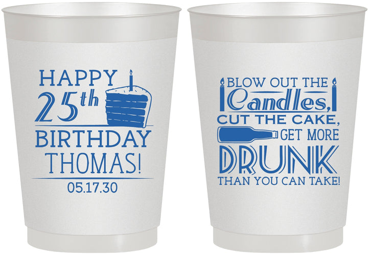 Personalized Birthday 10 oz Frosted Cups - 25th | 20091
