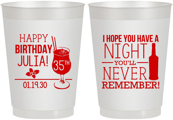 Personalized Birthday 10 oz Frosted Cups - 35th | 20092