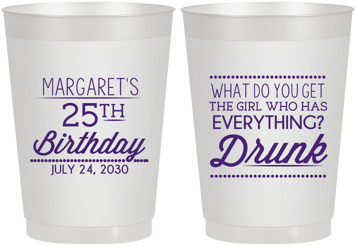 Personalized Birthday 10 oz Frosted Cups - 25th | 20093