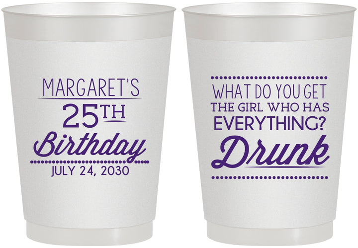 Personalized Birthday 10 oz Frosted Cups - 25th | 20093