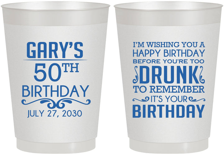 Personalized Birthday 10 oz Frosted Cups - 50th | 20095