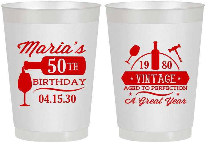 Personalized Birthday 10 oz Frosted Cups - 50th Wine | 20098