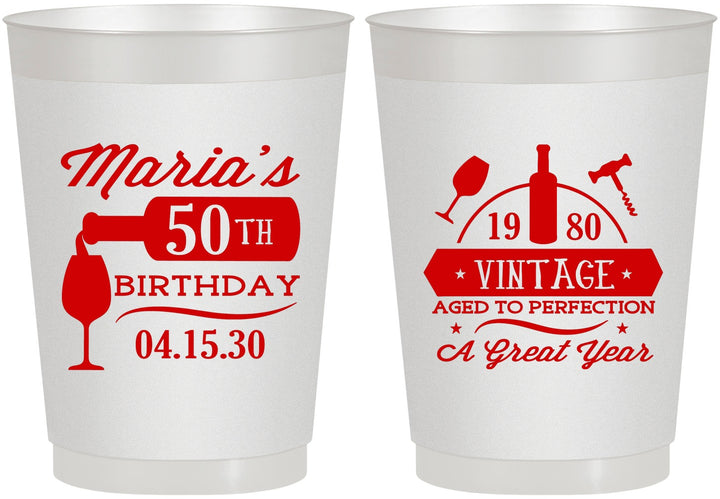 Personalized Birthday 10 oz Frosted Cups - 50th Wine | 20098