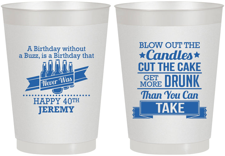 Personalized Birthday 10 oz Frosted Cups - 40th | 20101
