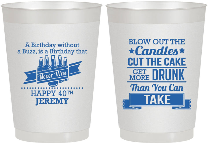 Personalized Birthday 10 oz Frosted Cups - 40th | 20101